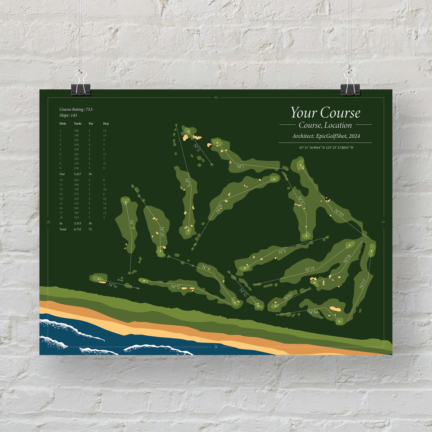 Custom Course Map Print